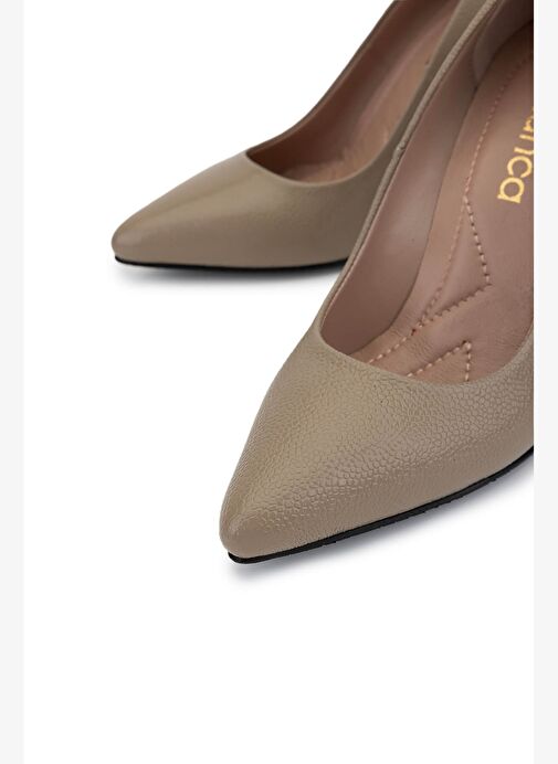 Tamer Tanca Kadın Hakiki Deri Vizon Rugan Topuklu Ayakkabı - Görsel 4