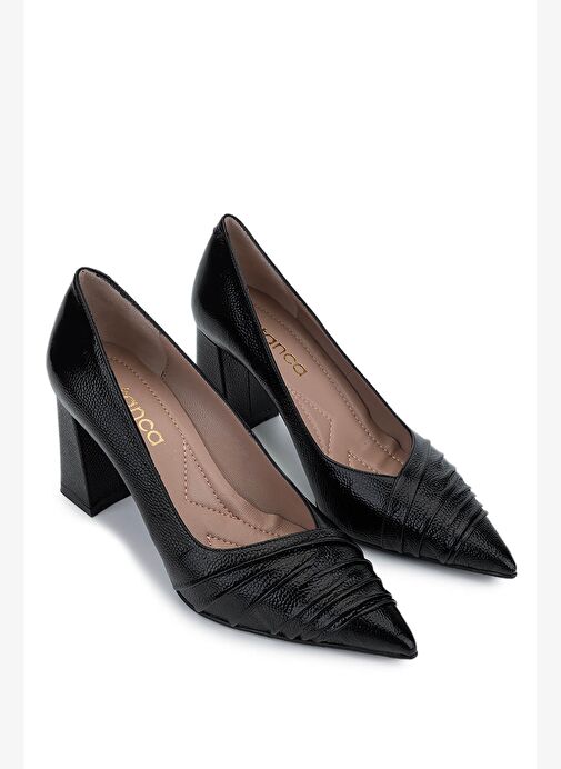 Tamer Tanca Kadın Hakiki Deri Siyah Topuklu Ayakkabı - Görsel 3