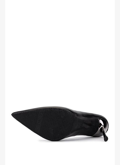 Tamer Tanca Kadın Hakiki Deri Siyah Deri Topuklu Ayakkabı - Görsel 5