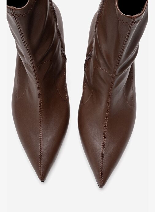ROSSANO Kahverengi Streç Kadın İnce Topuklu Bot - Görsel 3