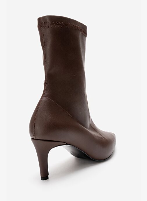 ROSSANO Kahverengi Streç Kadın İnce Topuklu Bot - Görsel 6