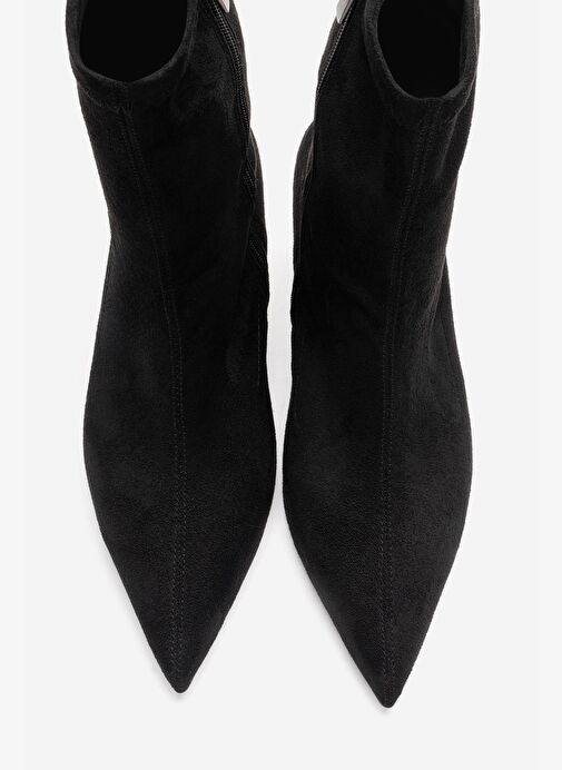 ROSSANO Siyah Süet Kadın İnce Topuklu Bot - Görsel 3