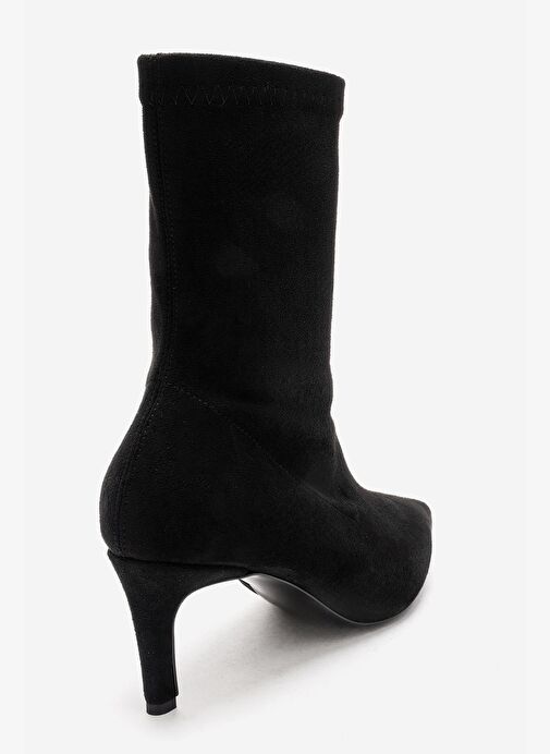 ROSSANO Siyah Süet Kadın İnce Topuklu Bot - Görsel 5