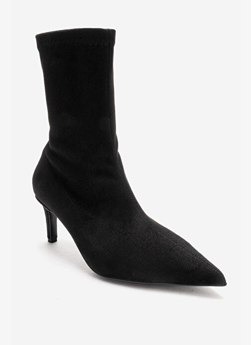 ROSSANO Siyah Süet Kadın İnce Topuklu Bot - Görsel 6