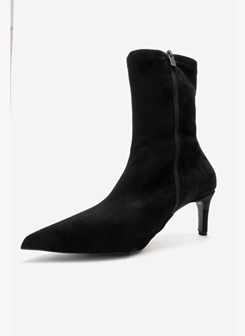 ROSSANO Siyah Süet Kadın İnce Topuklu Bot - Görsel 7