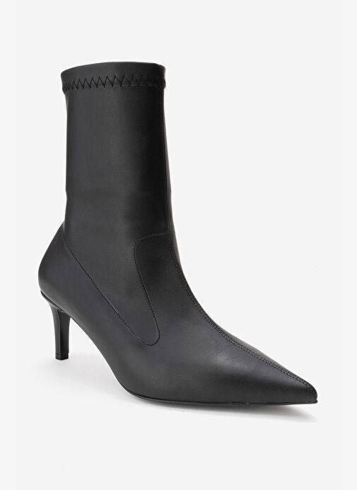 ROSSANO Siyah Streç Kadın İnce Topuklu Bot - Görsel 4