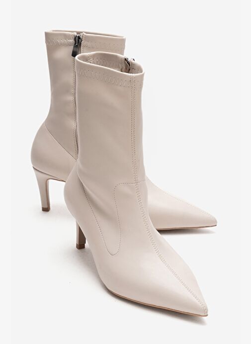 Luvi Shoes Luvi Shoes ROSSANO Bej Streç Kadın İnce Topuklu Bot | Boyner Bej - 2. görsel
