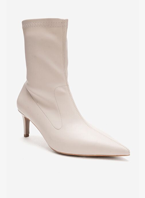 Luvi Shoes Luvi Shoes ROSSANO Bej Streç Kadın İnce Topuklu Bot | Boyner Bej - 6. görsel