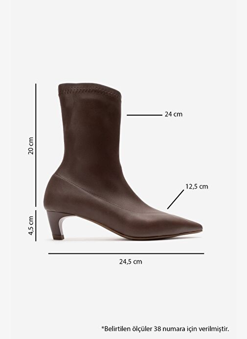 Luvi Shoes Luvi Shoes ALORA Kahverengi Streç Kadın Kısa Topuklu Bot Boyner'de! Kahverengi - 7. görsel