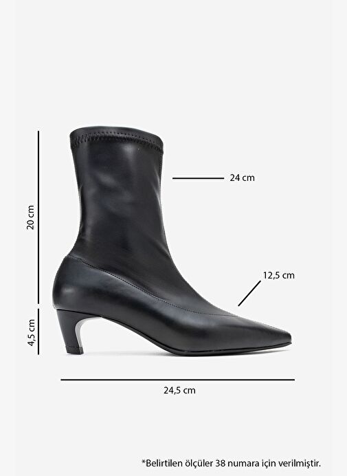 Luvi Shoes Luvi Shoes ALORA Siyah Streç Kadın Kısa Topuklu Bot Boyner'de! Siyah - 7. görsel