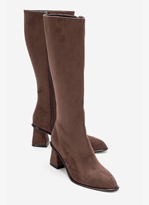 Luvi Shoes Luvi Shoes Belirsiz PARADİS Kahverengi Süet Kadın Kalın Topuklu Çizme Bot | Boyner Belirsiz - 2. görsel