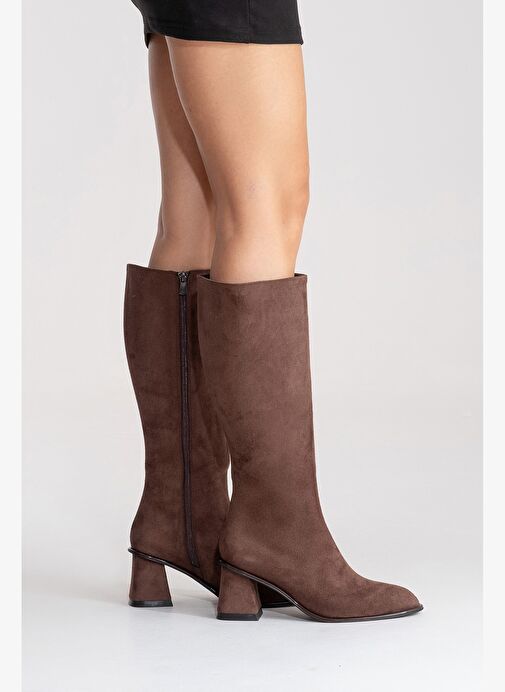 Luvi Shoes Luvi Shoes Belirsiz PARADİS Kahverengi Süet Kadın Kalın Topuklu Çizme Bot | Boyner Belirsiz - 3. görsel