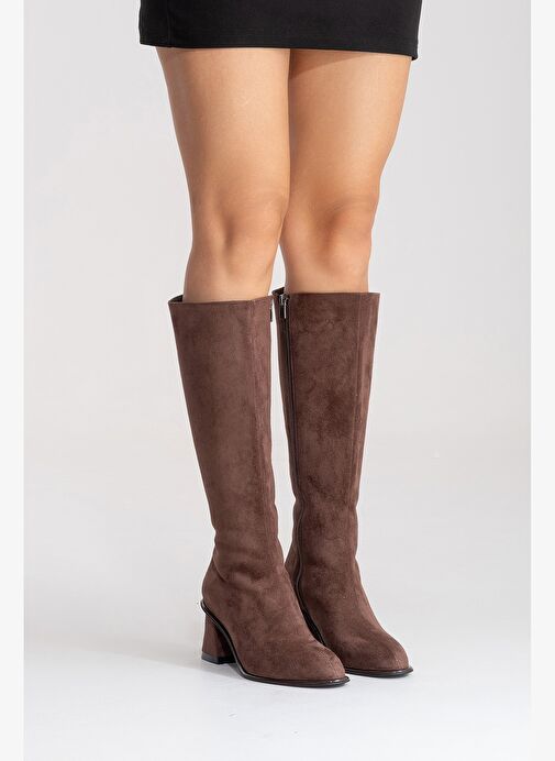 Luvi Shoes Luvi Shoes Belirsiz PARADİS Kahverengi Süet Kadın Kalın Topuklu Çizme Bot | Boyner Belirsiz - 7. görsel