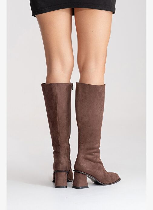 Luvi Shoes Luvi Shoes Belirsiz PARADİS Kahverengi Süet Kadın Kalın Topuklu Çizme Bot | Boyner Belirsiz - 8. görsel