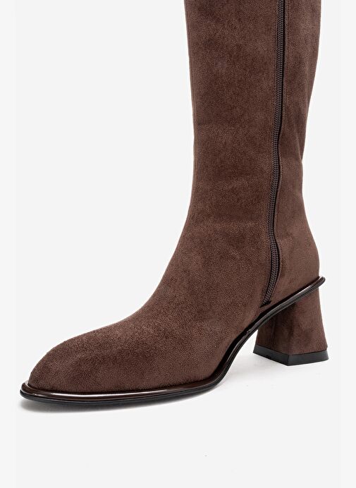 Luvi Shoes Luvi Shoes Belirsiz PARADİS Kahverengi Süet Kadın Kalın Topuklu Çizme Bot | Boyner Belirsiz - 9. görsel