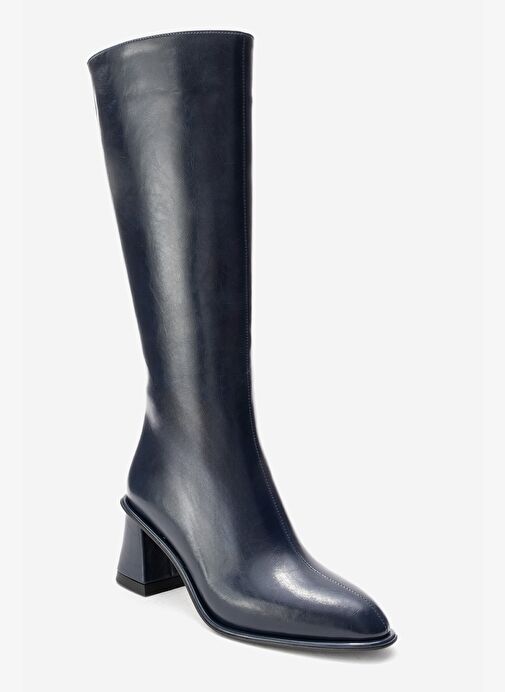 PARADİS Lacivert Cilt Kadın Kalın Topuklu Çizme - Görsel 6