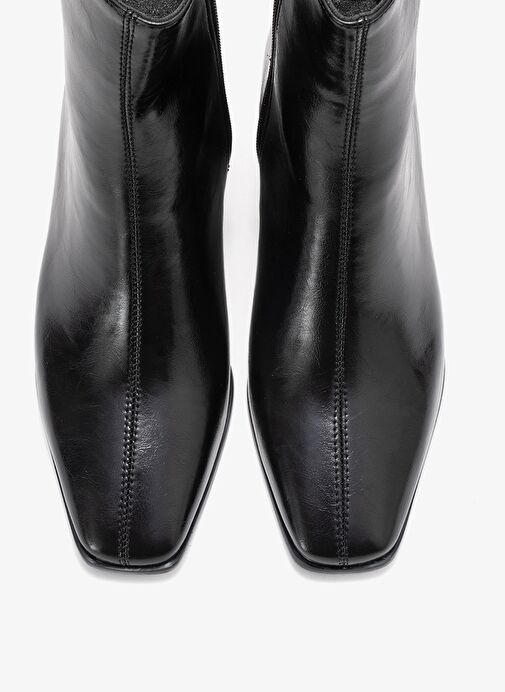 ARVEN Siyah Cilt Kadın Kalın Topuklu Bot - Görsel 3