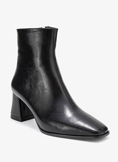 ARVEN Siyah Cilt Kadın Kalın Topuklu Bot - Görsel 4