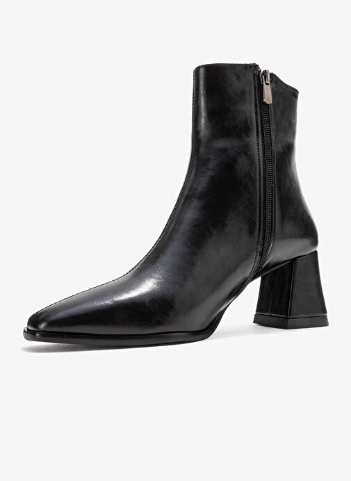 ARVEN Siyah Cilt Kadın Kalın Topuklu Bot - Görsel 5