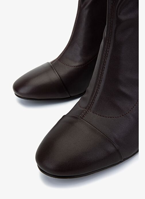 Valmenti Kadın Deri & Suni Kahverengi Topuklu Bot - Görsel 4