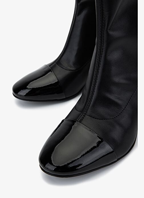 Valmenti Kadın Deri & Suni Siyah Topuklu Bot - Görsel 4