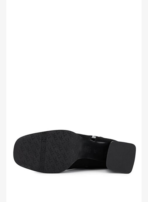 Tamer Tanca Kadın Hakiki Deri Siyah Süet Topuklu Bot - Görsel 5