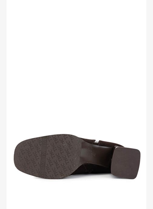 Tamer Tanca Kadın Hakiki Deri Kahverengi Süet Topuklu Bot - Görsel 5