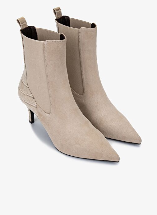 Valmenti Kadın Hakiki Deri Taş Süet Topuklu Bot - Görsel 3