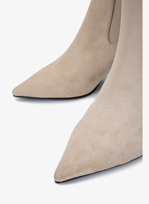 Valmenti Kadın Hakiki Deri Taş Süet Topuklu Bot - Görsel 4