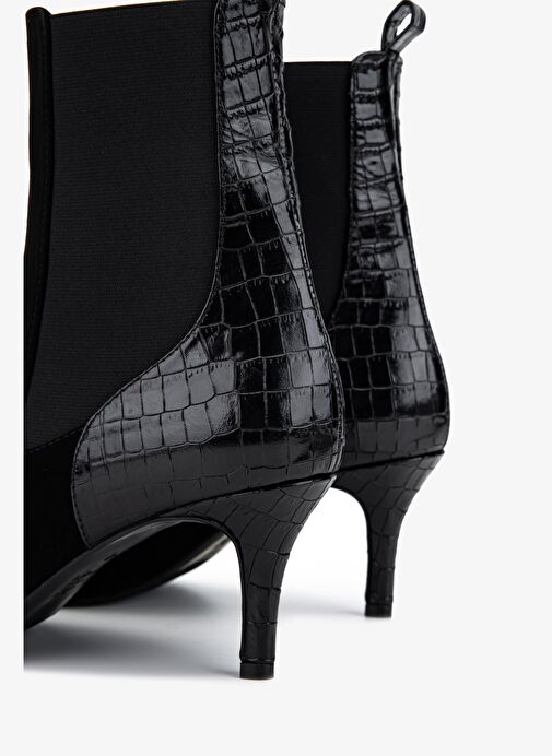 Valmenti Kadın Hakiki Deri Siyah Topuklu Bot - Görsel 5