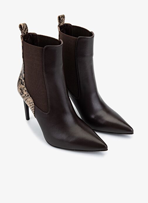 Valmenti Kadın Hakiki Deri Kahverengi Topuklu Bot - Görsel 3