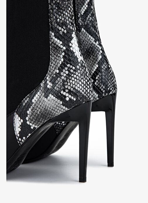 Valmenti Kadın Hakiki Deri Siyah Topuklu Bot - Görsel 5