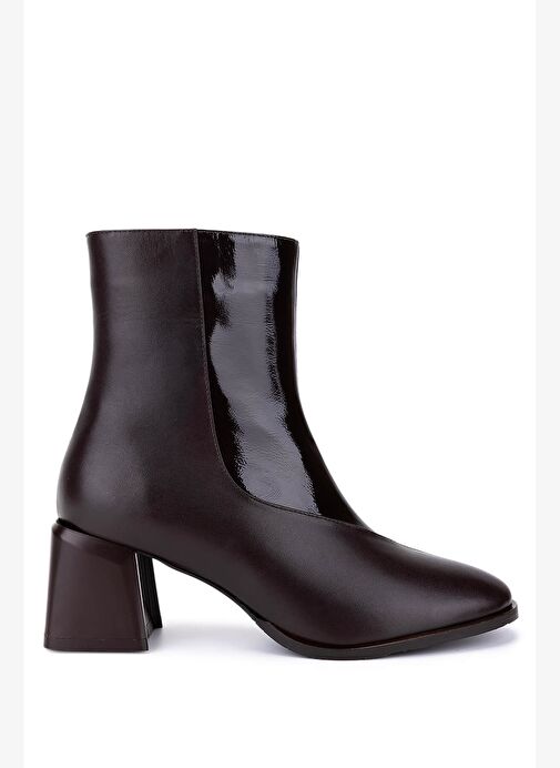 Tamer Tanca Kadın Hakiki Deri Kahverengi Topuklu Bot - Görsel 2