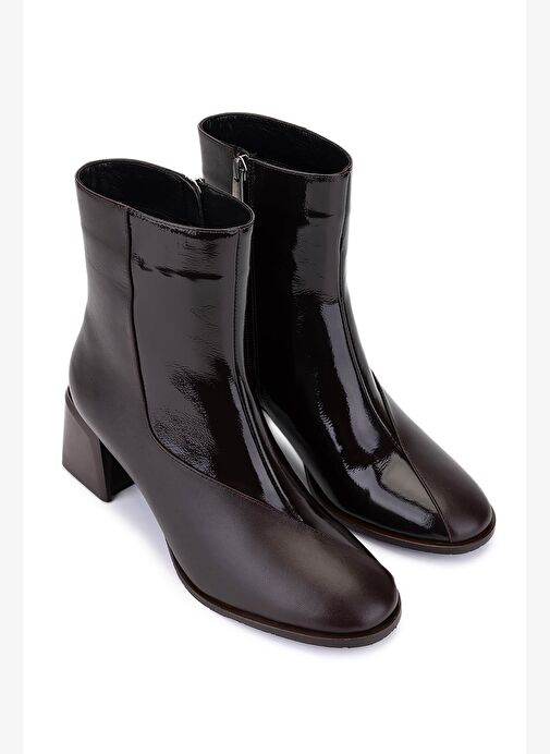 Tamer Tanca Kadın Hakiki Deri Kahverengi Topuklu Bot - Görsel 3