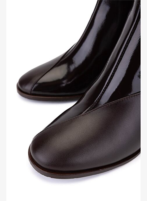 Tamer Tanca Kadın Hakiki Deri Kahverengi Topuklu Bot - Görsel 4