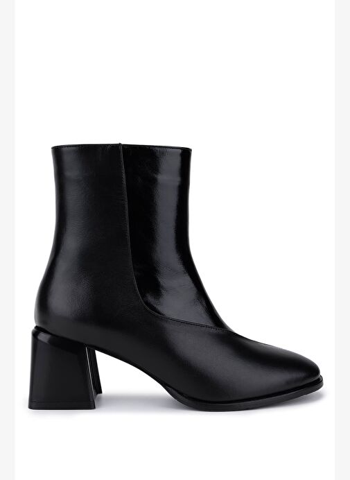 Tamer Tanca Kadın Hakiki Deri Siyah Topuklu Bot - Görsel 2