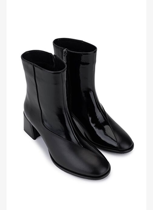 Tamer Tanca Kadın Hakiki Deri Siyah Topuklu Bot - Görsel 3