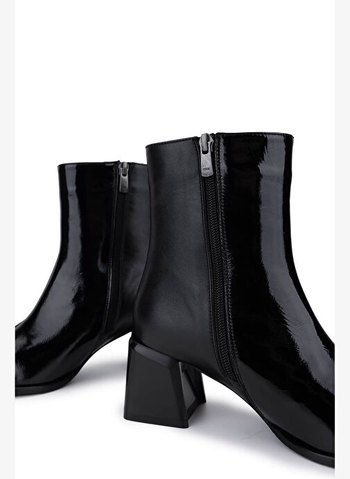 Tamer Tanca Kadın Hakiki Deri Siyah Topuklu Bot - Görsel 5