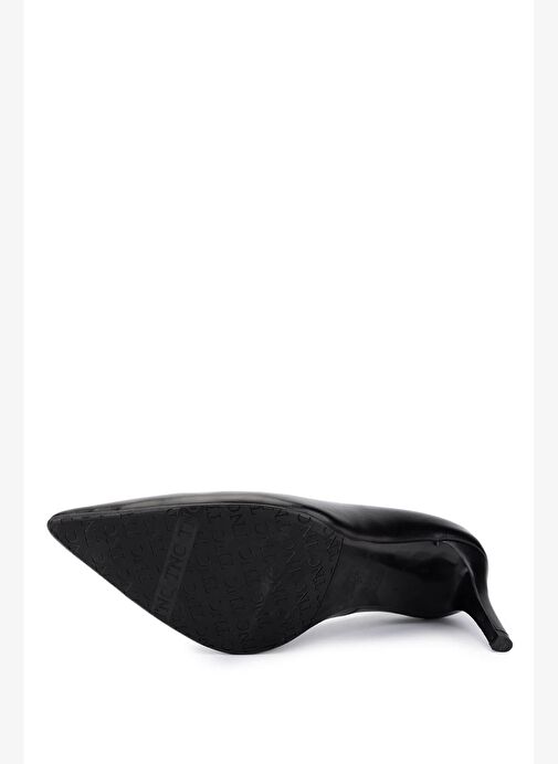 Tamer Tanca Kadın Hakiki Deri Siyah Topuklu Ayakkabı - Görsel 5