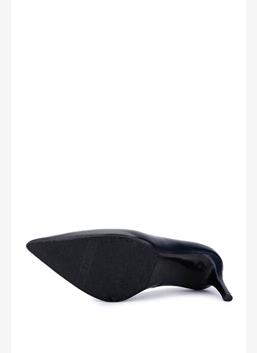 Tamer Tanca Kadın Hakiki Deri Lacivert Deri Topuklu Ayakkabı - Görsel 5