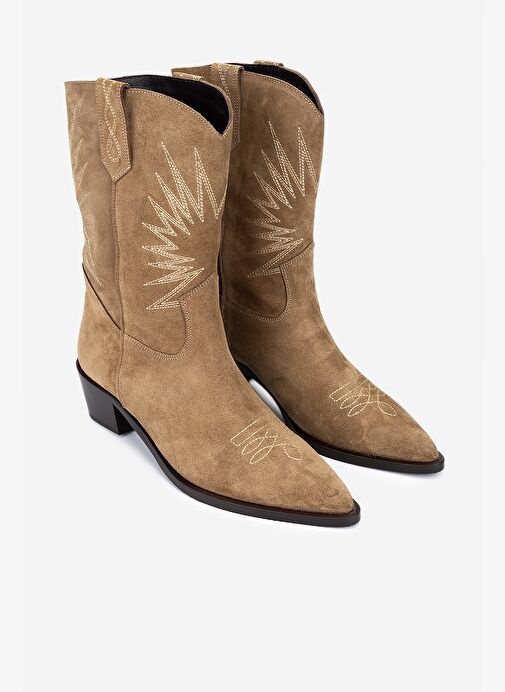 Valmenti Kadın Hakiki Deri Kahverengi Western Bot - Görsel 3