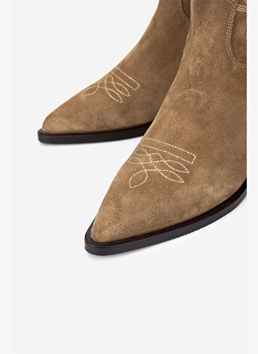 Valmenti Kadın Hakiki Deri Kahverengi Western Bot - Görsel 4