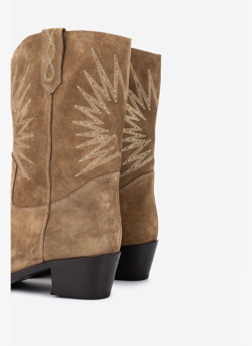 Valmenti Kadın Hakiki Deri Kahverengi Western Bot - Görsel 5