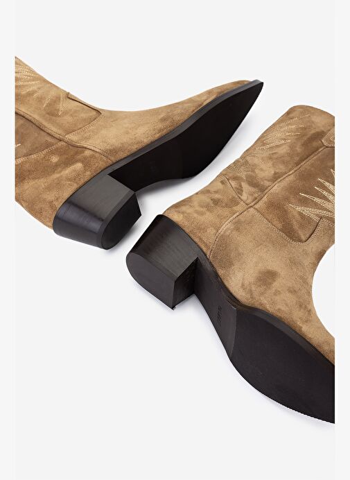 Valmenti Kadın Hakiki Deri Kahverengi Western Bot - Görsel 6