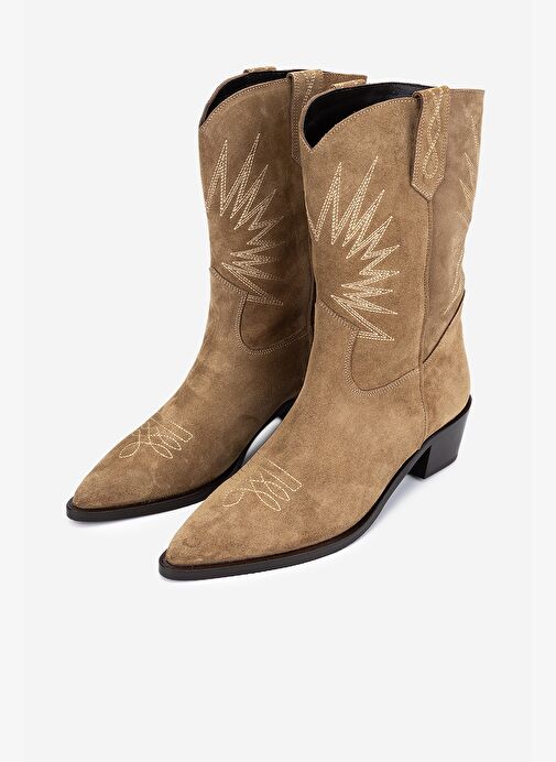 Valmenti Kadın Hakiki Deri Kahverengi Western Bot - Görsel 7