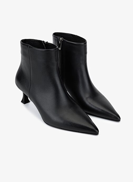 Valmenti Kadın Hakiki Deri Siyah Deri Topuklu Bot - Görsel 3