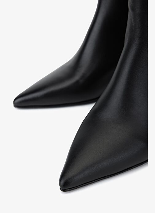 Valmenti Kadın Hakiki Deri Siyah Deri Topuklu Bot - Görsel 4