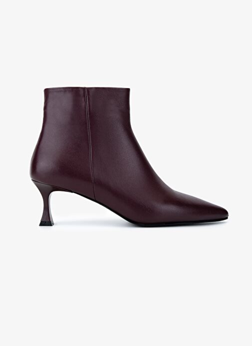 Valmenti Kadın Hakiki Deri Bordo Topuklu Bot - Görsel 2