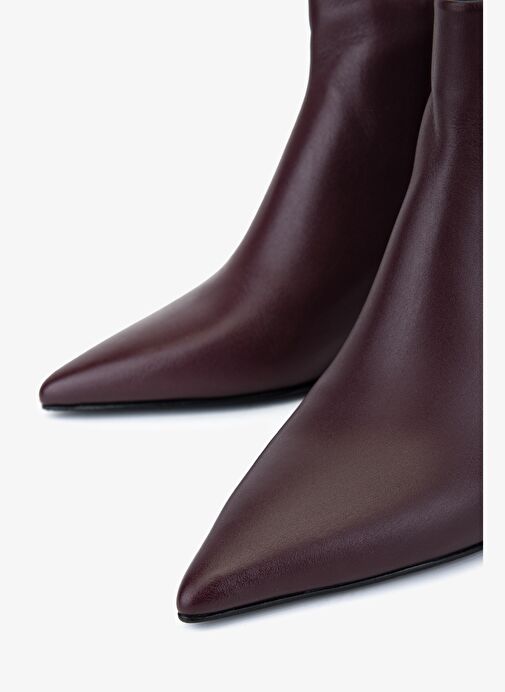 Valmenti Kadın Hakiki Deri Bordo Topuklu Bot - Görsel 4