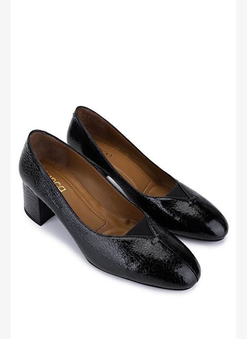 Tamer Tanca Kadın Hakiki Deri Siyah Klasik Ayakkabı - Görsel 3